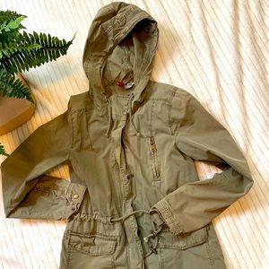 Mid length Army green utility jacket